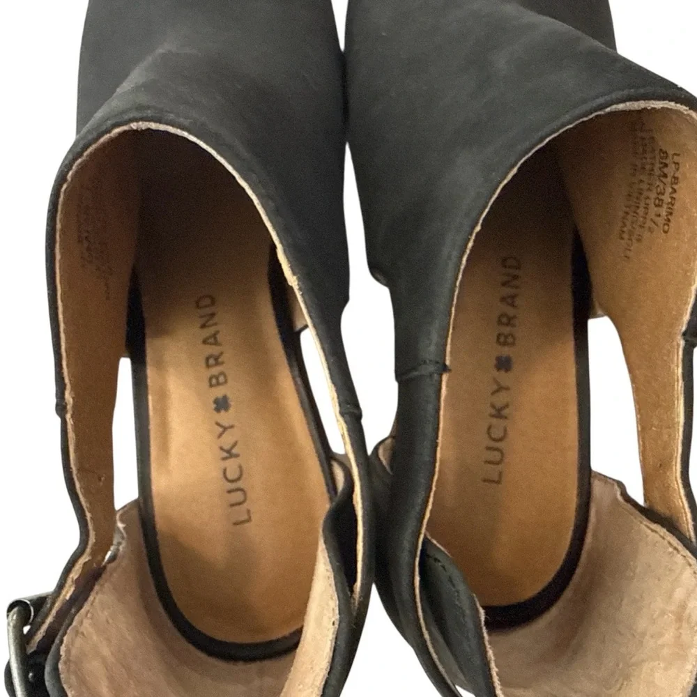 Lucky Brand Black Open-Toe Block Heel Sandal/Bootie/Mule - Women’s Size 8 - Picture 5 of 10